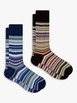 Paul Smith Signature Stripe Socks, Pack of 2, One Size, Sign Stripe, Sign Stripe