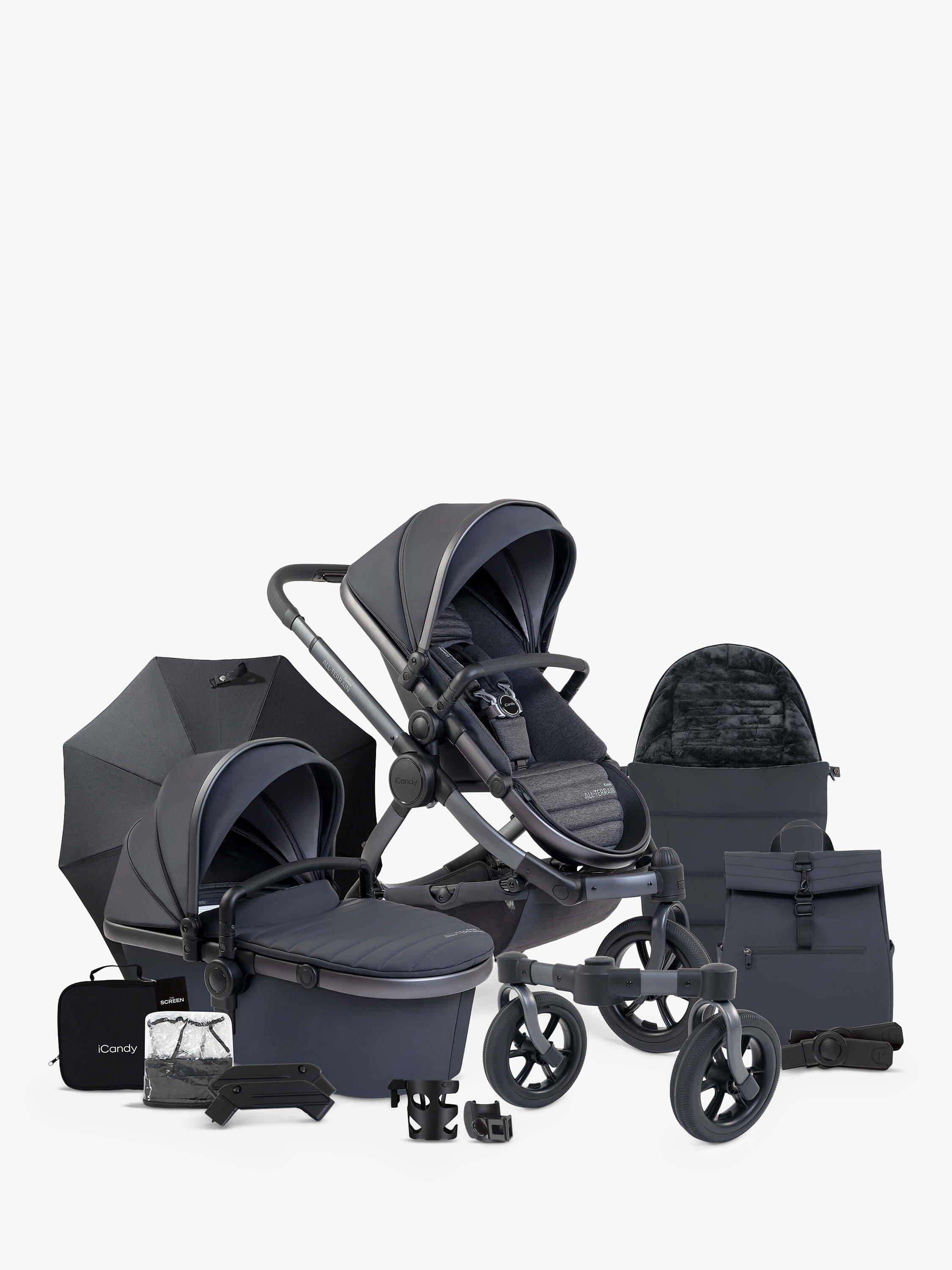 iCandy Peach 7 All Terrain Stroller Carrycot Accessories Bundle Nimbus Storm