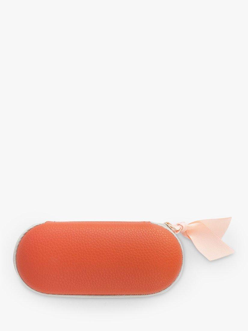 Caroline Gardner Plain Zipped Glasses Case, Orange