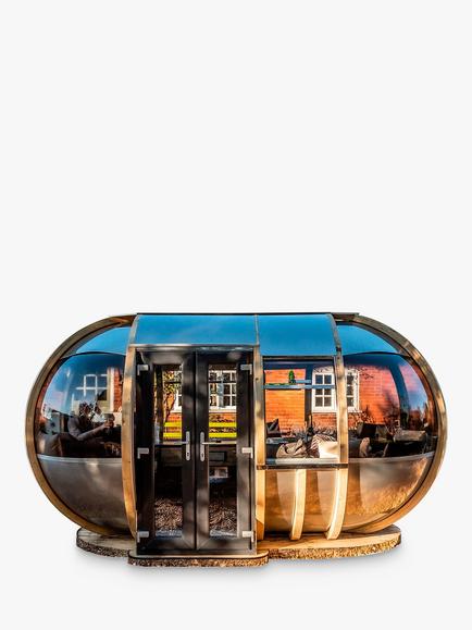 Ornate Garden Offset Oval Garden Summerhouse Pod - view 2, Natural