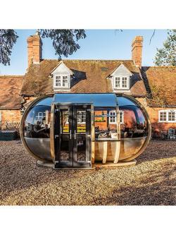 Ornate Garden Offset Oval Garden Summerhouse Pod, Natural