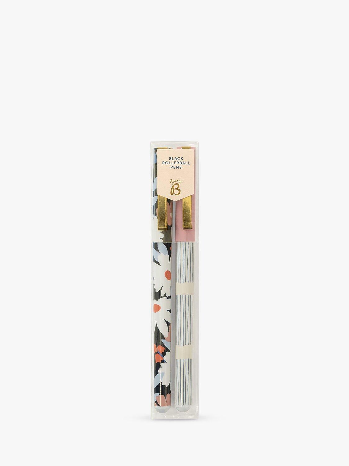 Busy B Floral & Stripe Rollerball Pen Set, Multi
