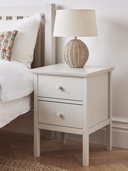 John Lewis Wilton 2 Drawer Bedside Cabinet - view 2, Linen