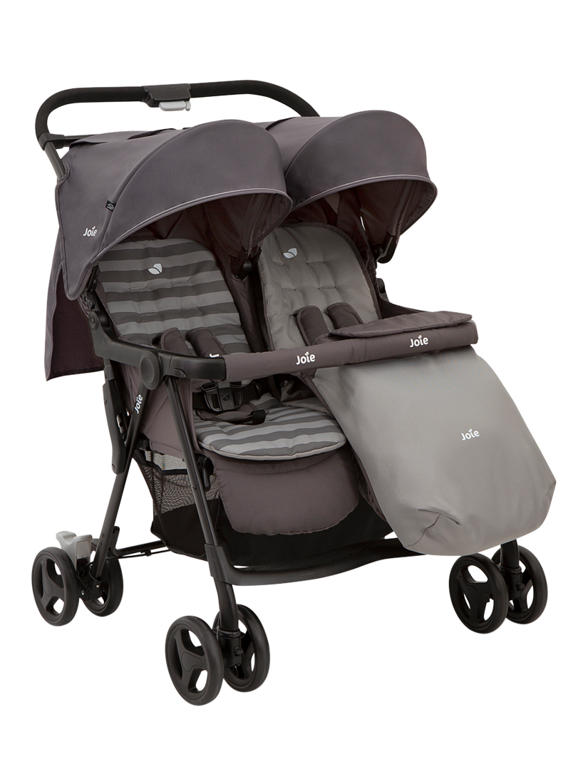 Joie Baby Aire Twin Stroller with Footmuffs Dark Pewter