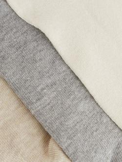 John Lewis Trainer Socks, Pack of 3, Neutrals - view 2, Neutrals