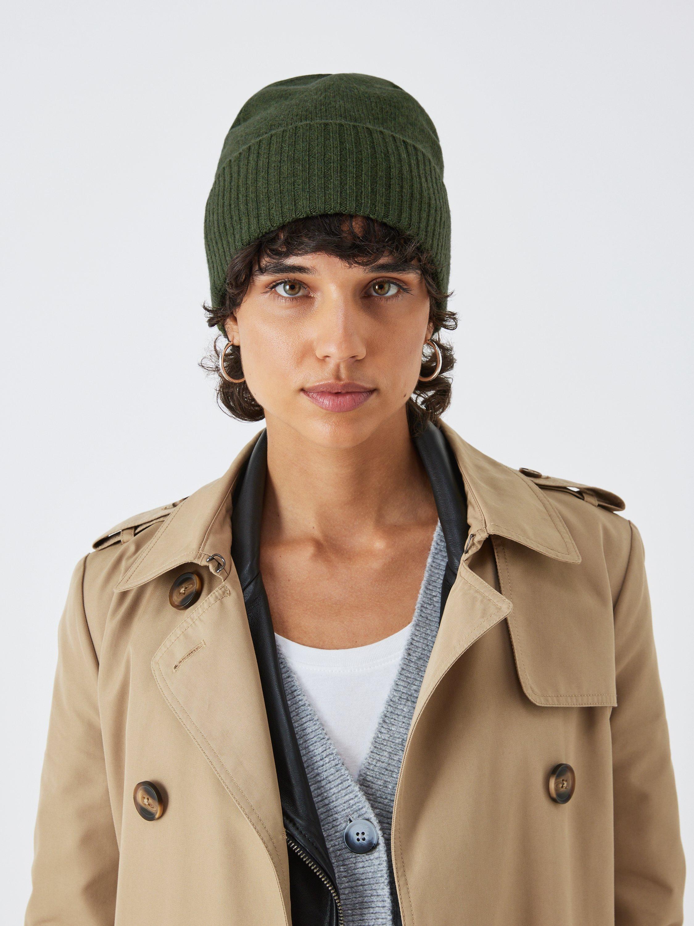 John Lewis Cashmere Beanie Hat, Khaki
