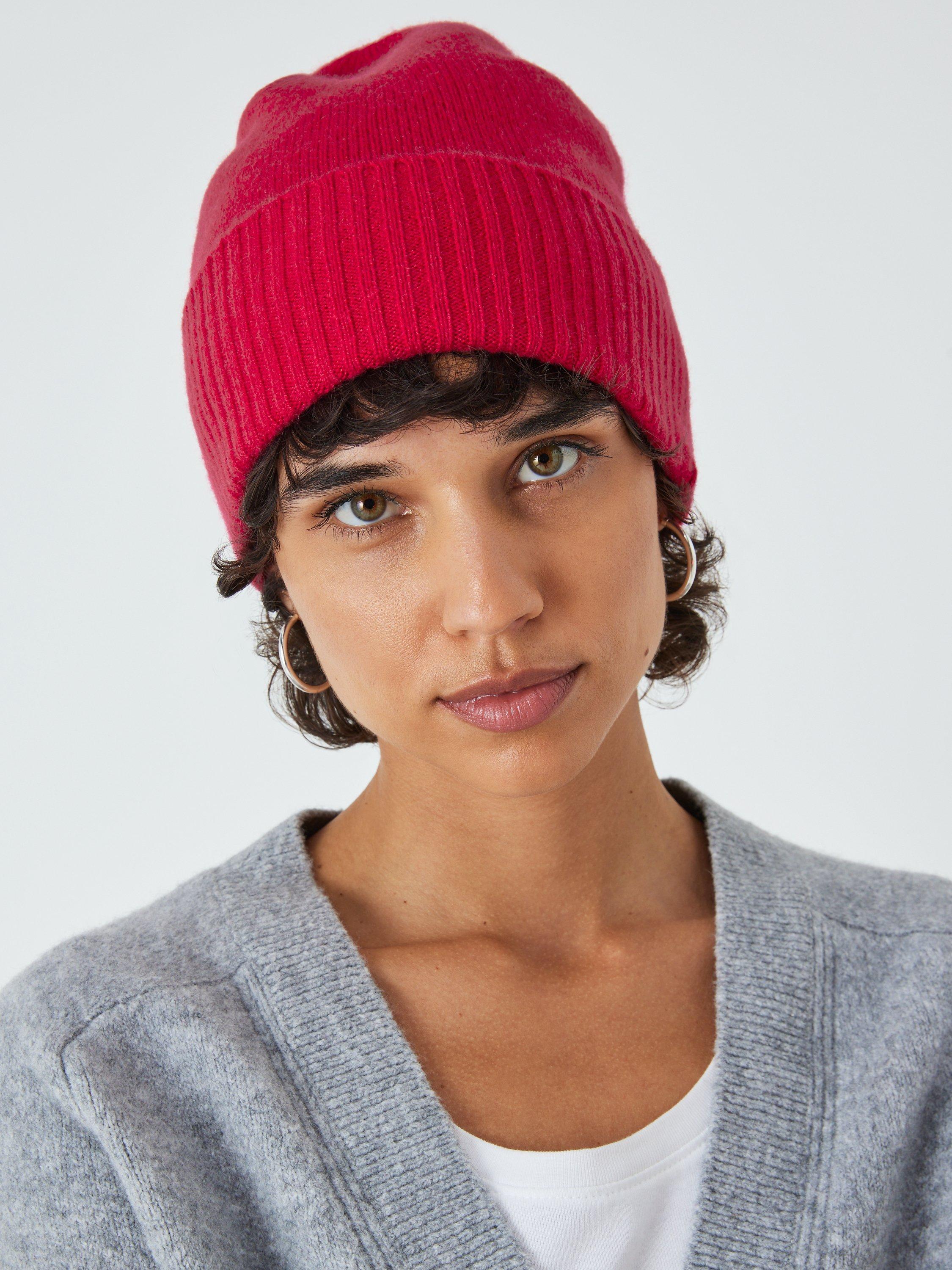 John Lewis Cashmere Beanie Hat, Red