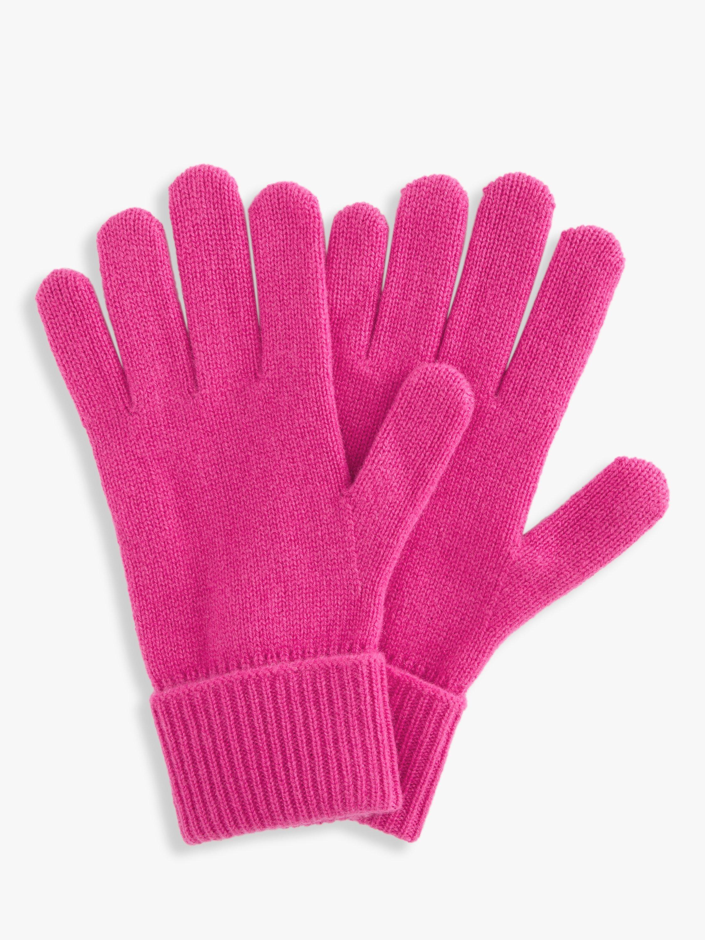 John Lewis Cashmere Gloves, Bright Pink