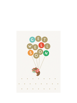 Art File Bear & Balloons Get Well Soon Card, Multi