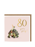 Louise Mulgrew Designs Tortoise 80th Birthday Card