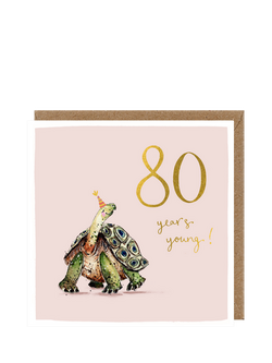 Louise Mulgrew Designs Tortoise 80th Birthday Card, Multi