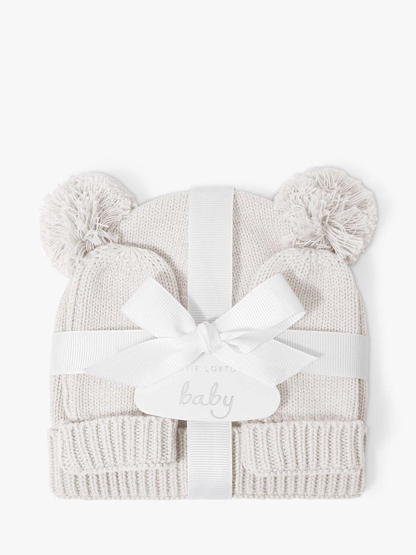 Product image 1 of 5, which shows Katie Loxton Baby Hat & Mittens Gift Set, Off White