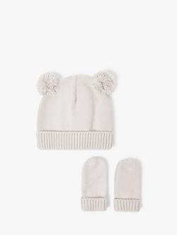 Katie Loxton Baby Hat & Mittens Gift Set - view 2, Off White