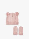 Katie Loxton Baby Hat & Mittens Gift Set, Pink