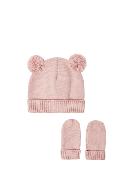Katie Loxton Baby Hat & Mittens Gift Set - view 2, Pink