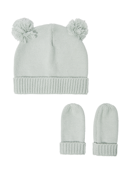 Katie Loxton Baby Hat & Mittens Gift Set - view 2, Sage