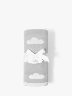 Katie Loxton Cloud Print Baby Blanket, Grey/Off White