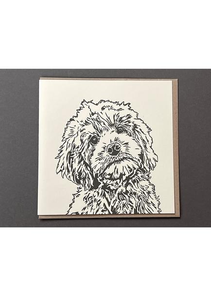 Penguin Ink Cockapoo Blank Greeting Card, Multi