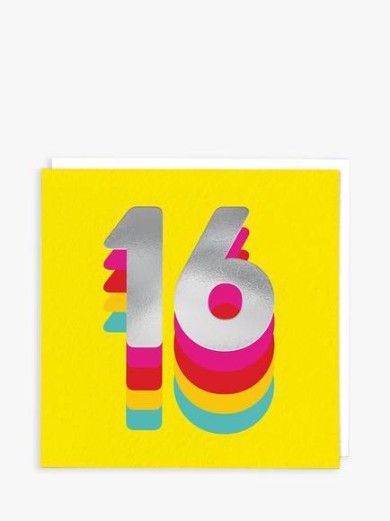 Redback Cards Rainbow 16th Birthday Card, Multi