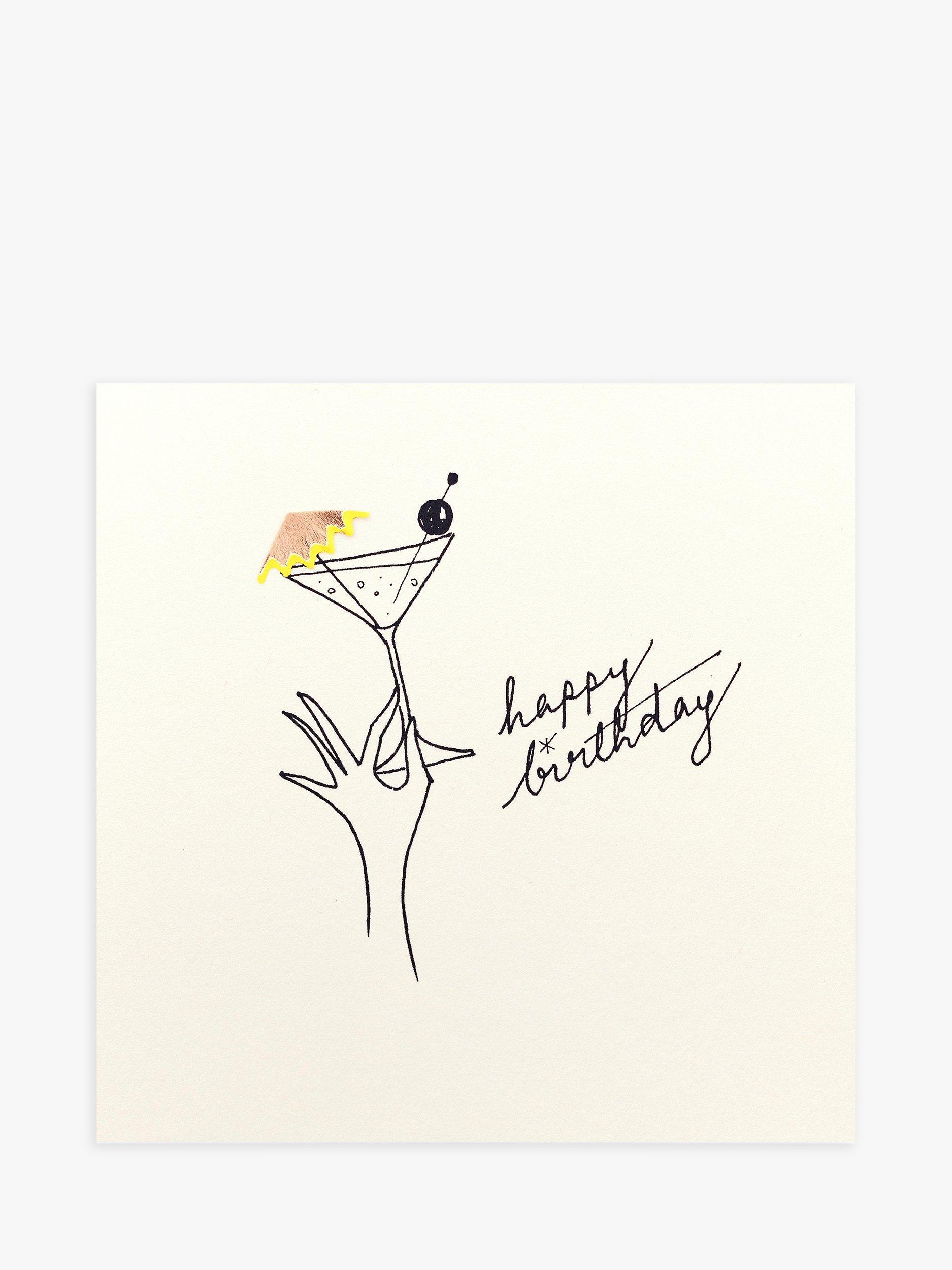 Ruth Jackson Martini Pencil Shaving Birthday Card