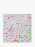 Wendy Jones Blackett Neon Musical Notes Birthday Card
