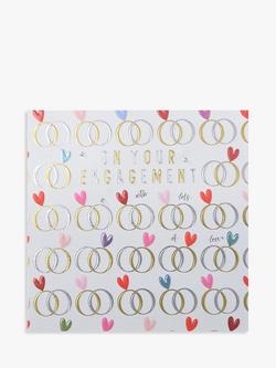 Wendy Jones Blackett Entwined Rings Engagement Card, Multi