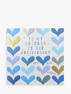 Wendy Jones Blackett Hearts Husband Anniversary Card, Multi