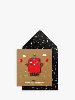 Tache Crafts Red Monster Birthday Card