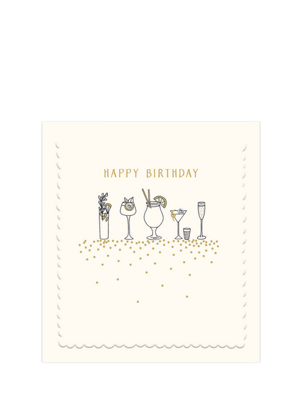 The Proper Mail Company Cocktails Birthday Card, Multi