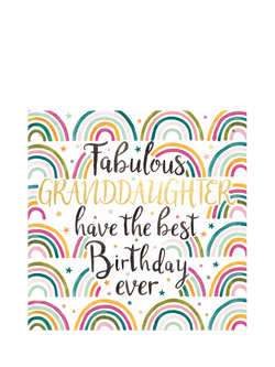 Woodmansterne Rainbows Fabulous Grandaughter Birthday Card, Multi
