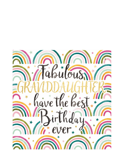 Woodmansterne Rainbows Fabulous Grandaughter Birthday Card, Multi