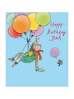 Woodmansterne Floating Balloons Dad Birthday Card, Blue/Multi