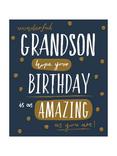 Woodmansterne Gold Spot Wonderful Grandson Birthday Card