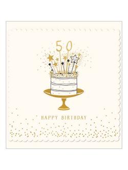 The Proper Mail Company Cake 50th Birthday Card, Multi