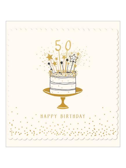 The Proper Mail Company Cake 50th Birthday Card, Multi