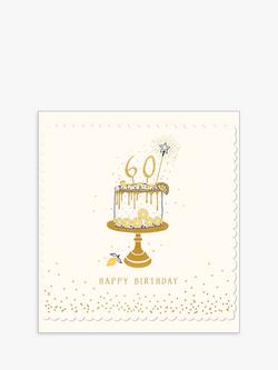 The Proper Mail Company Cake 60th Birthday Card, Multi