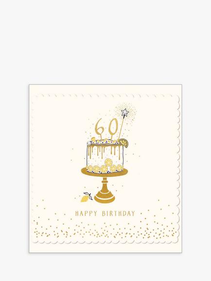 The Proper Mail Company Cake 60th Birthday Card, Multi