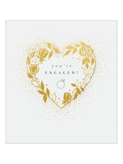 The Proper Mail Company Gold Heart Engagement Card, Multi