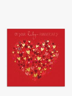 Woodmansterne Hearts Ruby Anniversary Card