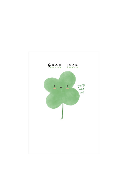 Woodmansterne Four Leaf Clover Good Luck Card, Multi