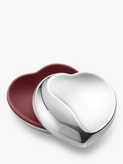 Georg Jensen Heart Stainless Steel Trinket Dish, Silver/Red, Red