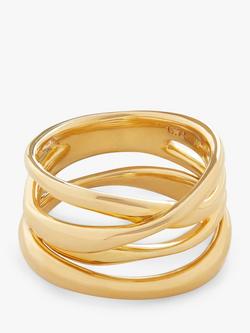 Monica Vinader Nura Cross Over Ring - view 2, Gold