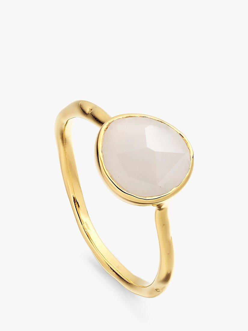 Monica Vinader Siren Moonstone Stacking Ring, Gold/Neutral, M