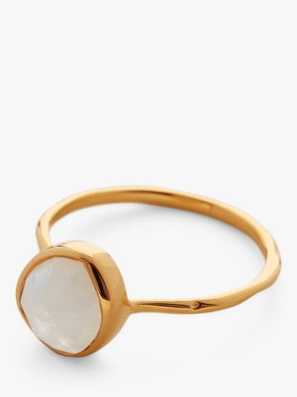 Monica Vinader MV Siren™ Gemstone Ring - view 2, Gold