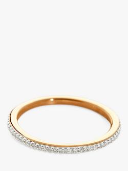 Monica Vinader Skinny Diamond Eternity Ring, Gold - view 2, Gold