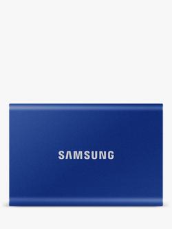 Samsung T7 USB 3.2 Gen 2 Portable SSD Hard Drive, 1TB, Blue, Blue