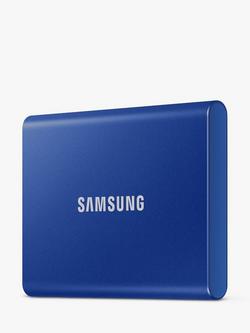 Samsung T7 USB 3.2 Gen 2 Portable SSD Hard Drive, 1TB, Blue - view 2, Blue
