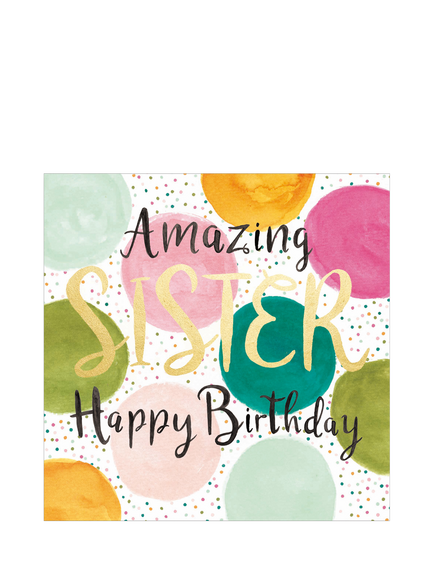 Woodmansterne Colour Splash Amazing Sister Birthday Card, Multi