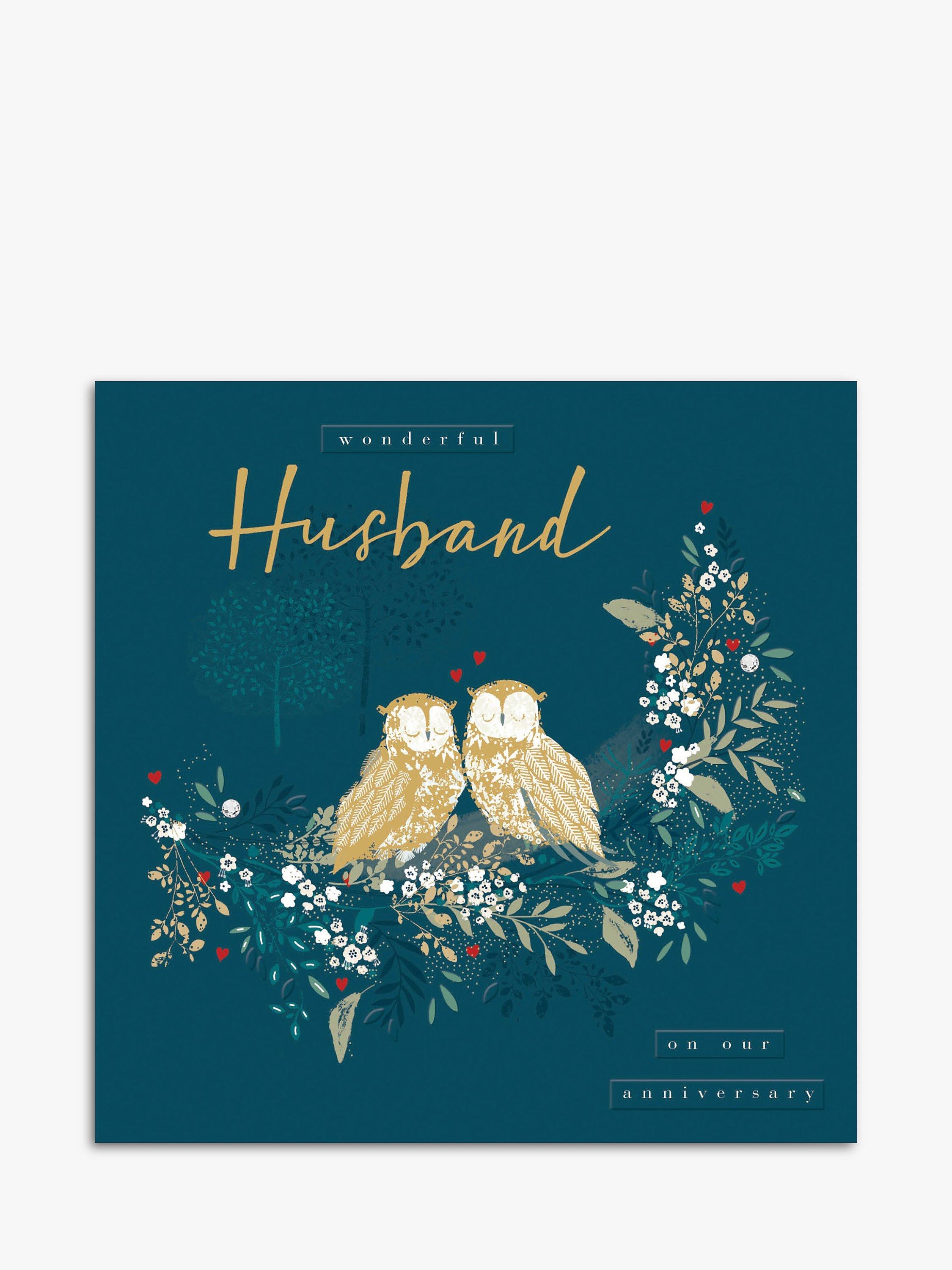 Woodmansterne Owls Anniversary Husband Card