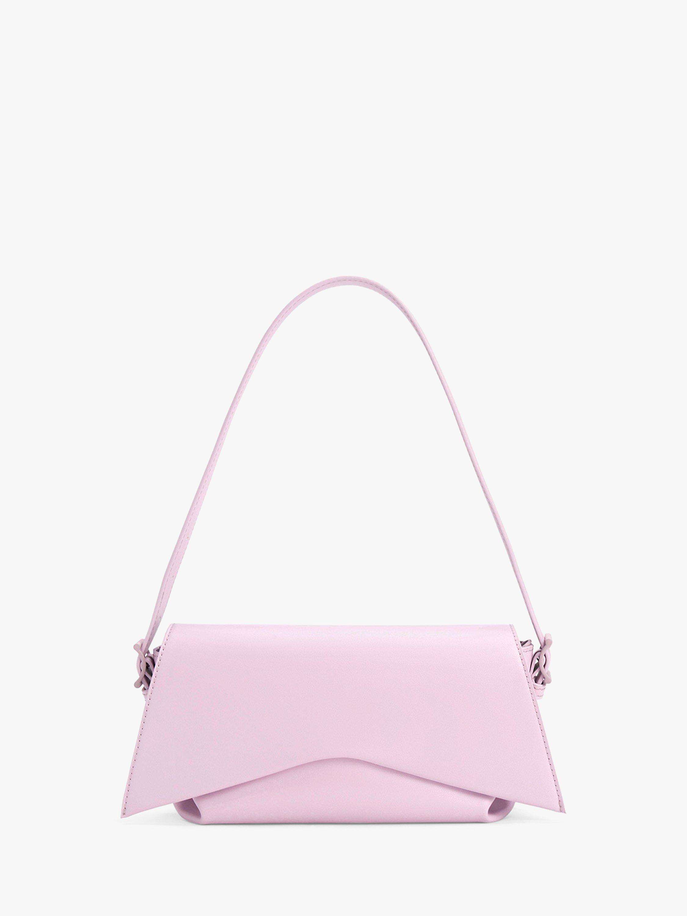 CHARLES & KEITH Boaz Geometric Front Flap Faux Leather Shoudler Bag, Lilac